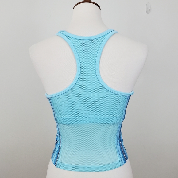 Nike Dri Fit Striped Mesh Back Athletic Crop Tank - Picture 7 of 13